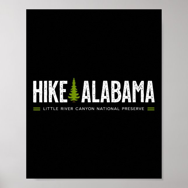 Poster Alabama Hike Little River Canyon Tree Retro Graphi (Frente)