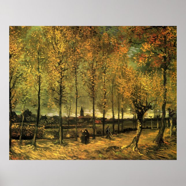 Pôster Alameda com Choupos por Vincent van Gogh (Frente)