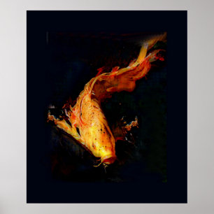Poster alaranjado magnífico de Koi