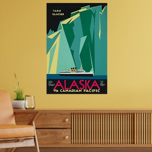 Poster Alasca via Canadian Pacific - Geleira Taku