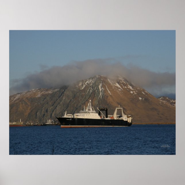 Poster Alaska Ocean, Fatory Trawler in Dutch Harbour, AK (Frente)