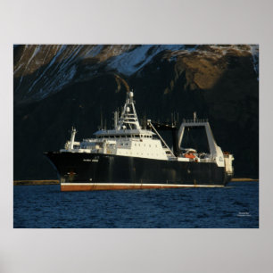 Poster Alaska Ocean, Fatory Trawler in Dutch Harbour, AK