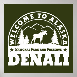 Pôster Alaska. Parque nacional e conserva de Denali
