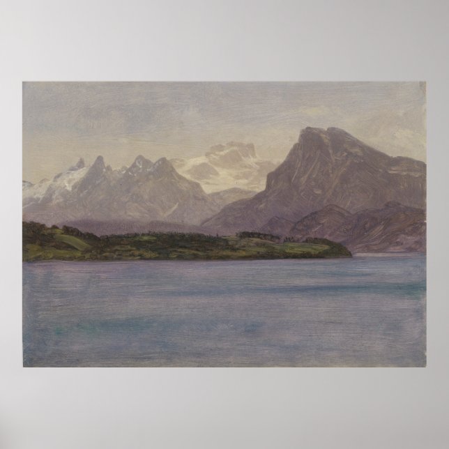 Poster Alaskan Coast Range por Albert Bierstadt, 1889 (Frente)