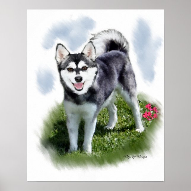 Pôster Alaskan Klee Kai Art (Frente)