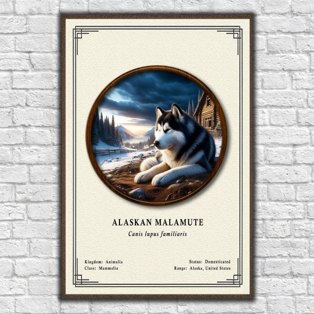 Poster Alaskan Malamute Zoology Series (Criador carregado)