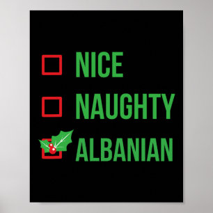 Poster Albanês Funny Albânia Pajama Natal 1