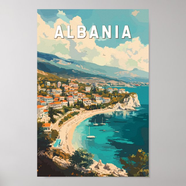 Poster Albânia Viagem Art Vintage (Frente)