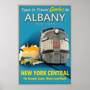Poster Albany New York Central Railroad Tops em Viagens