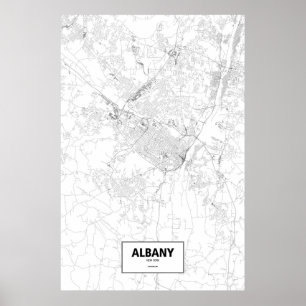 Pôster Albany, New York (preto no branco)
