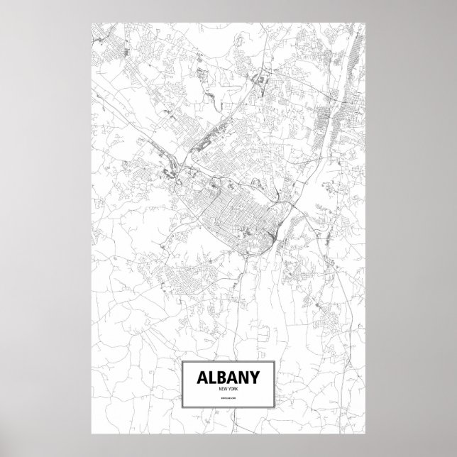 Pôster Albany, Nova York (preto no branco) (Frente)