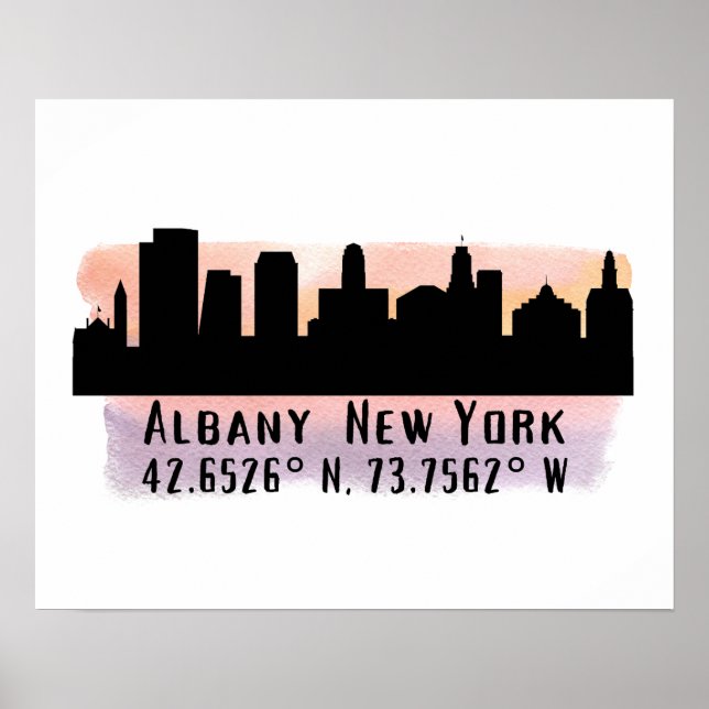 Poster Albany NY City Skyline (Frente)
