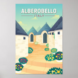 Poster Alberobello Itália Viagem Art Vintage