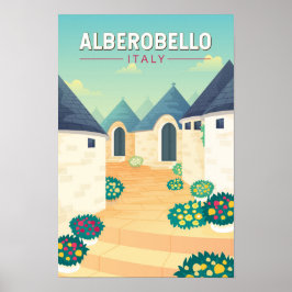 Poster Alberobello Itália Viagem Arte Vintage