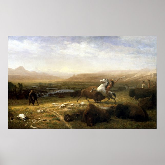 Poster Albert Bierstadt A Última da Buffalo (Frente)