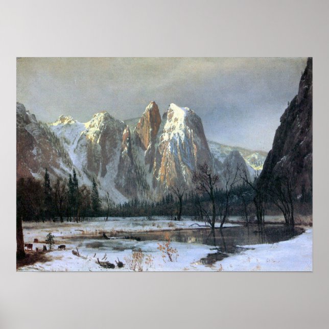Pôster Albert Bierstadt-Cathedral Rocks, Yosemite (Frente)