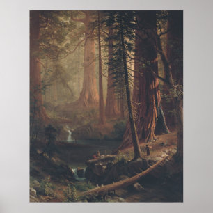 Poster Albert Bierstadt Giant Redwood Trees da Califórnia
