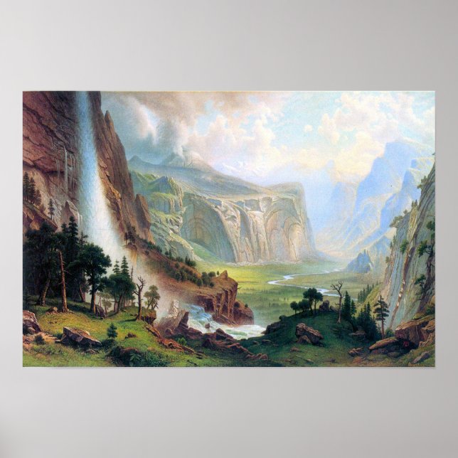 Pôster Albert Bierstadt-Half Dome em Yosemite (Frente)