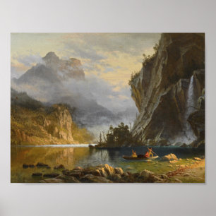 Poster Albert Bierstadt - Indianos Pescar Lança