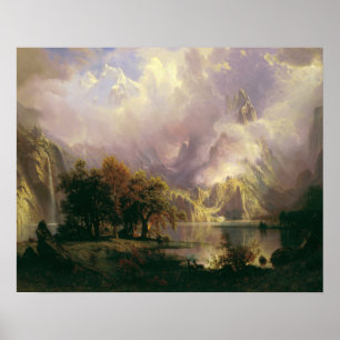 Poster Albert Bierstadt - Paisagem da Montanha Rocky