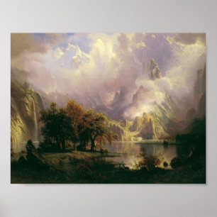 Pôster Albert Bierstadt - Paisagem da Montanha Rocky