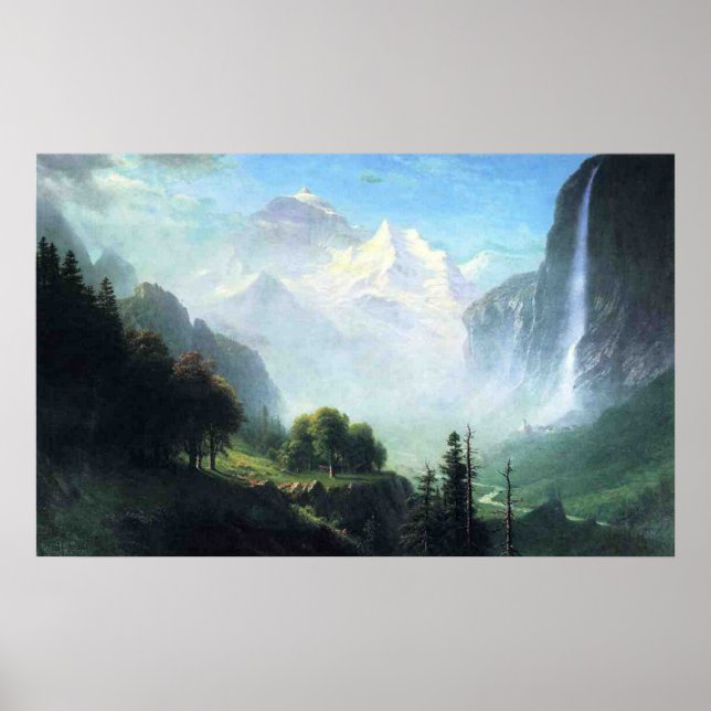Pôster Albert Bierstadt staubbach cai perto de lauterbru (Frente)