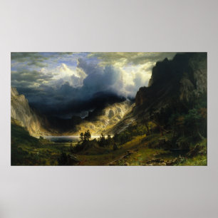 Pôster Albert Bierstadt - Uma Tempestade nas Montanhas Ro