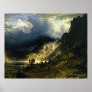 Pôster Albert Bierstadt - Uma Tempestade nas Montanhas Ro