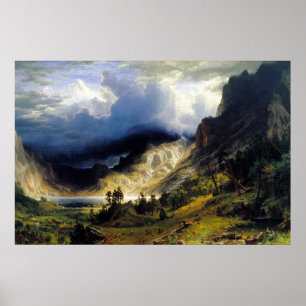 Poster Albert Bierstadt Uma Tempestade nas Montanhas Roch