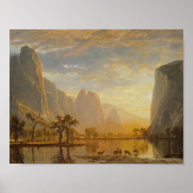 Pôster Albert Bierstadt - Vale do Yosemite (Frente)