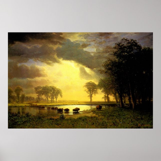 Poster Albert Bierstadt's The Buffalo Trail, 1867 (Frente)