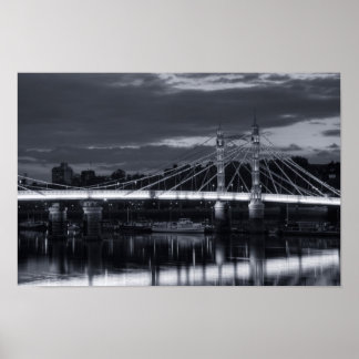Poster Albert Bridge em preto e branco