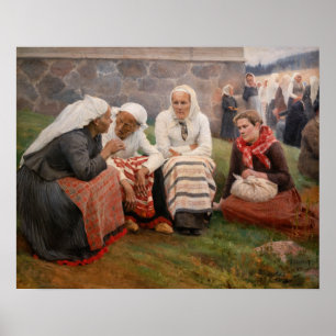 Poster Albert Edelfelt - Mulheres Fora da Igreja