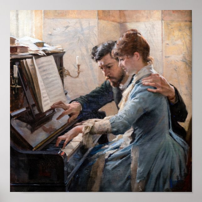 Poster Albert Edelfelt - Tocando Piano (Frente)