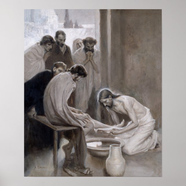 Poster Albert Edelsense - Jesus Lavando Pés Discípulos (Frente)