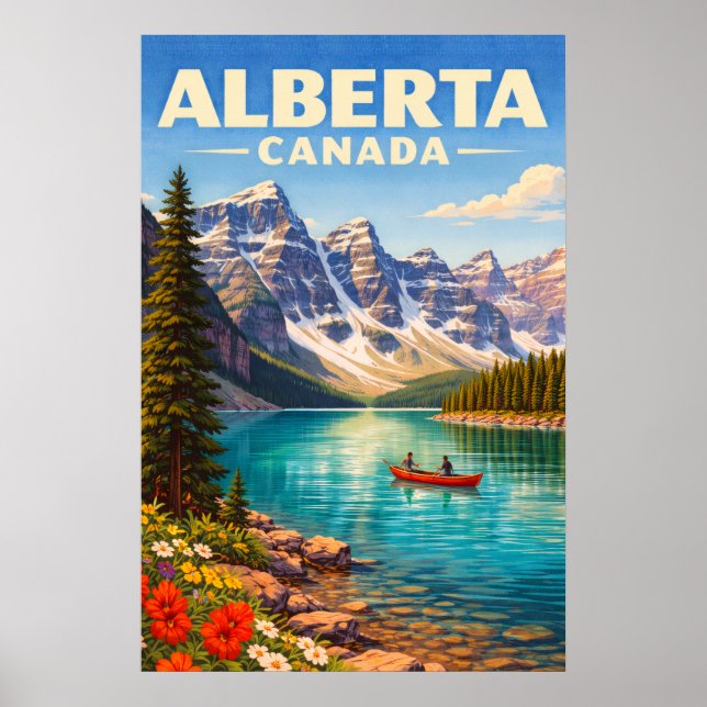 Poster Alberta Canadá Montanhas Rochosas Canadenses Viage (Frente)
