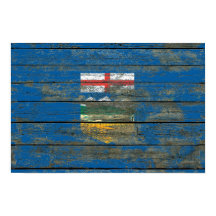 Alberta Flag no Efeito de Conselhos de Madeira em