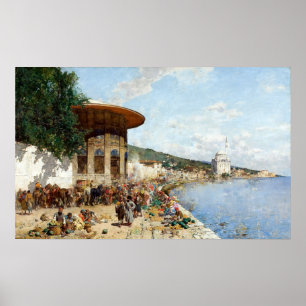 Poster Alberto Pasini - Dia do Mercado em Constantinopla