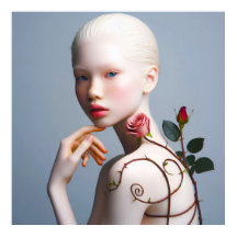 Albino Girl retratou Wall Art