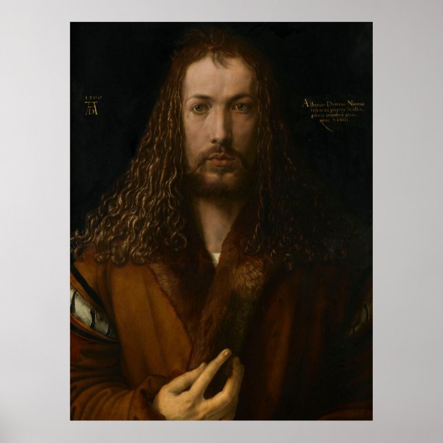 Poster Albrecht Dürer - autorretrato, 1500 (Frente)