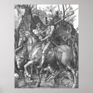 Poster Albrecht Durer Knight Death e o Diabo