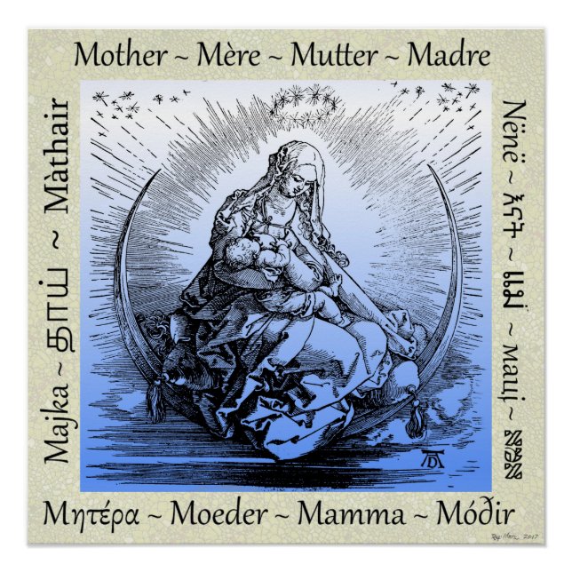 Pôster Albrecht Dürer Mother & Child on Crescent Moon (Frente)