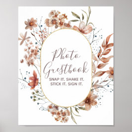 Poster Álbum de Fotografias de Aquarela de Flores Silvest