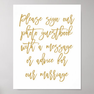 Pôster Álbum de Fotos de Casamento com Letra Manual Chic