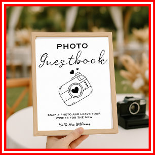 Poster Álbum de Fotos de Convidados Moderno Elegante Mini