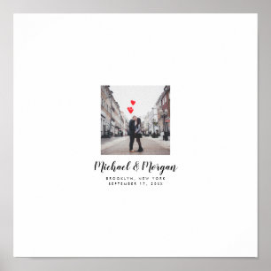 Poster Álbum de Fotos e Recados de Casamento para Desejos