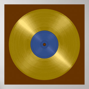 Pôster Álbum de Vinil Dourado
