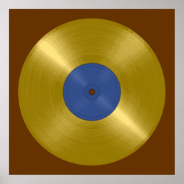 Pôster Álbum Dourado do Vinyl Record
