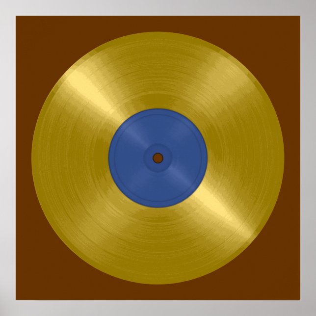 Pôster Álbum Dourado do Vinyl Record (Frente)