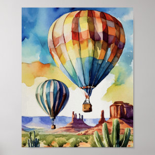 Poster Albuquerque Aquarela Balão de Ar Quente